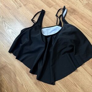 SHEIN Black Asymmetrical Crop Bikini Top